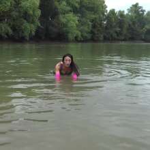 Jayce: One of my fave wet dresses!  In the river-public push in!