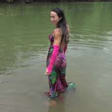 Jayce: One of my fave wet dresses!  In the river-public push in!