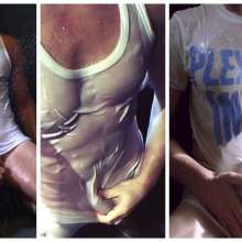 soakedguy: Classic White--Wet Oily and Lubed