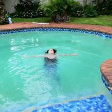 Thefetishgirl: Playing around in a Swimming Pool Fully-dressed