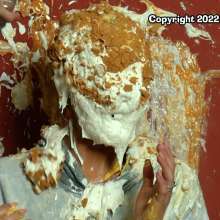 SlapstickStuff: Scarlet Takes 16 Pies, 3 Cakes and Slime... In A Hoodie?!
