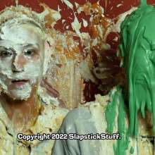 SlapstickStuff: Scarlet Takes 16 Pies, 3 Cakes and Slime... In A Hoodie?!