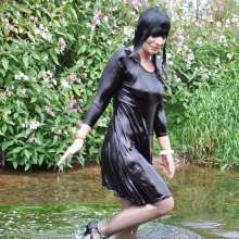 WSMProductions: Dee in the river in a maroon dress--WsM Update