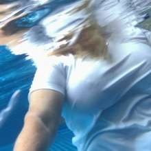 Wet_look_elena: Without a Bra in a White Tank Top Underwater