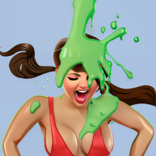 wammypinupart: green slimed!  (pinup cartoons)