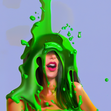 wammypinupart: green slimed!  (pinup cartoons)