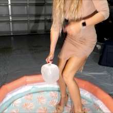 Tight and Wet Clothes: Candy's Wet Dress Fun