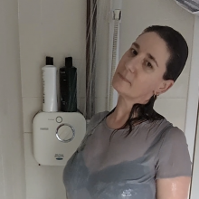 FSChloe: Chloe Gets Her Leather Skirt Hot and Wet