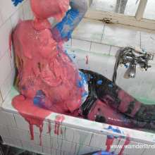 eileenvogel: W407 Eileen gunged in jeans and hoodie