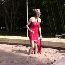 FOXY: Evening dress in mud 2