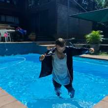 Thefetishgirl: Hotstuffs Gets Wet and Undresses in Pool