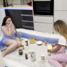 WAMfuns Messy Forfeits: Kacie And Natalia Play Spin The Bottle