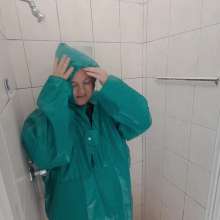 Darkabyss445: New PVC Rainwear Wet in the Shower