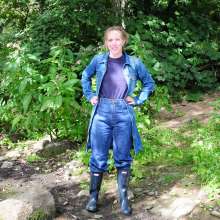 DungeonMasterOne: Purity Goes River Wading in Jeans and a Denim Coat