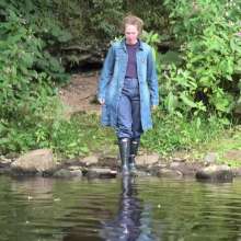 DungeonMasterOne: Purity Goes River Wading in Jeans and a Denim Coat