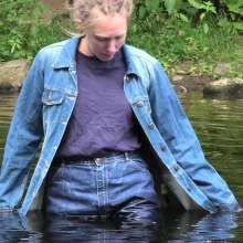 DungeonMasterOne: Purity Goes River Wading in Jeans and a Denim Coat