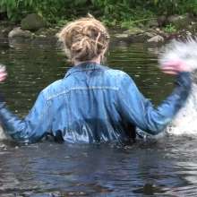 DungeonMasterOne: Purity Goes River Wading in Jeans and a Denim Coat