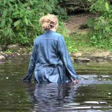 DungeonMasterOne: Purity Goes River Wading in Jeans and a Denim Coat