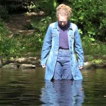 DungeonMasterOne: Purity Goes River Wading in Jeans and a Denim Coat