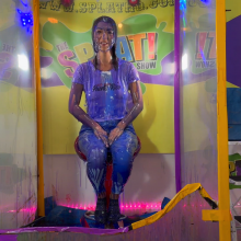 steven306: Lauren Louise in the gunge tank with socks