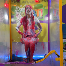 steven306: Lauren Louise in the gunge tank with socks