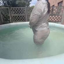 Darkabyss445: Soaking Wet Light Clothes in the Pool
