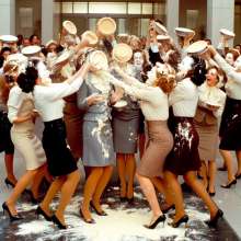 skirtpie: Office women pie fight