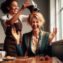 AW2: A couple of mischievous waitresses doing their thing
