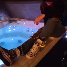 Wet Orchid: New update of me having a hot tub fully-clothed after work... shoes and all