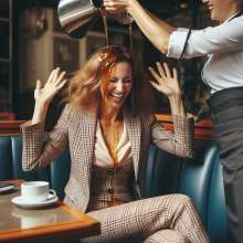 AW2: A couple of mischievous waitresses doing their thing