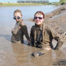 DungeonMasterOne: PVC and Pleather Mudbath for Susie and Honeysuckle!