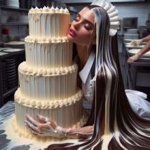 splathair2020: AI 1960s wedding cake and ladies