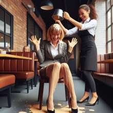AW2: A couple of mischievous waitresses doing their thing