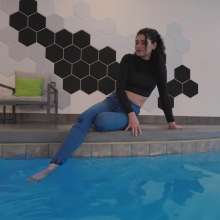 WetlookFashion: Bella-Seductive Swim in Jeans and Crop Top