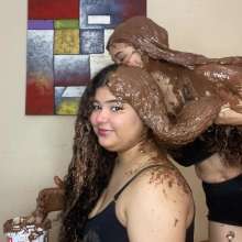 Wam Bagheera Studio: Cute Jahnna and Moana Nutella Hair Treatment