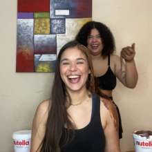 Wam Bagheera Studio: Cute Jahnna and Moana Nutella Hair Treatment