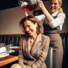 AW2: A couple of mischievous waitresses doing their thing