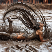 Bobographer: 'Mud Mountain' beach game show--the hair-toss contest