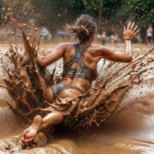 Bobographer: 'Mud Mountain' beach game show--biggest mud splash contest