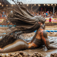 Bobographer: 'Mud Mountain' beach game show--the hair-toss contest
