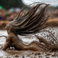 Bobographer: 'Mud Mountain' beach game show--the hair-toss contest