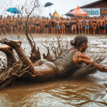 Bobographer: 'Mud Mountain' beach game show--biggest mud splash contest