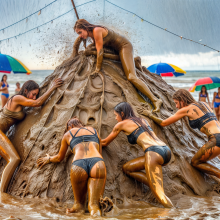 Bobographer: 'Mud Mountain' beach game show--round One