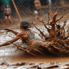 Bobographer: 'Mud Mountain' beach game show--biggest mud splash contest