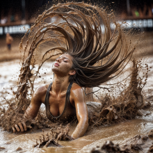 Bobographer: 'Mud Mountain' beach game show--the hair-toss contest