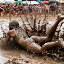 Bobographer: 'Mud Mountain' beach game show--biggest mud splash contest
