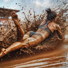 Bobographer: 'Mud Mountain' beach game show--biggest mud splash contest