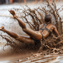 Bobographer: 'Mud Mountain' beach game show--biggest mud splash contest