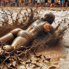 Bobographer: 'Mud Mountain' beach game show--biggest mud splash contest