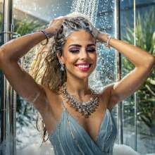 007buddy: Mini dress, Heavy makeup and Shower
